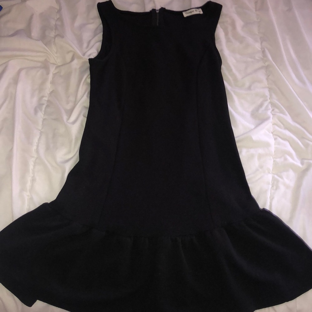 Pleated black dress